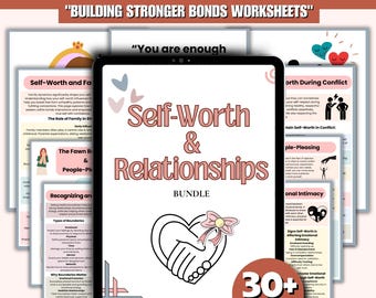 Relationship Bundle, Therapy Worksheets, couples therapy, relationship, self care therapy, Instant Download PDF