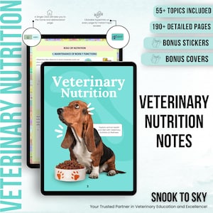 Veterinary Nutrition Guide Hyperlinked, Veterinary Nurse Study Guide, Vet Med Student, Vet Tech Note, UPDATED 2025-26, Instant Download