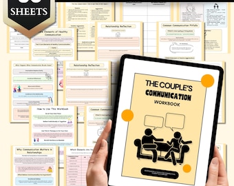 Couples Communication Workbook | Relationship Reflection & Healthy Communication Guide | Printable Couples Counseling Tools and Therapy PDF