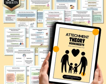 Attachment Styles Therapy Bundle, Mental Health Tool, Trauma Recovery, Boundaries & Attachment, Self-Awareness Guide, 30+ Worksheets