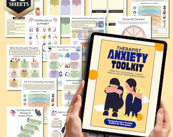 Anxiety Worksheets Bundle, Therapy Toolkit, Anxiety Counseling, Mental Health Journal, Anxiety Relief , Coping Skills