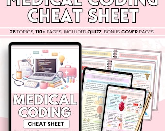 Medical Coding Cheat Sheet | Medical Coding Study Guide | Diagnosis & Procedure Coding Notes | 110+ Page PDF Digital Download