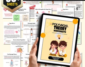 Cuaderno de ejercicios de teoría polivagal para niños, 30 hojas, Sistema nervioso para niños, Actividades polivagales para niños, Guía del sistema nervioso infantil, Terapia infantil