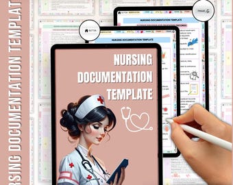 Nursing Documentation Template Fully Hyperlinked, Medical Documentation, Healthcare Documentation, Nurse Report Sheet, Nursing Organizer