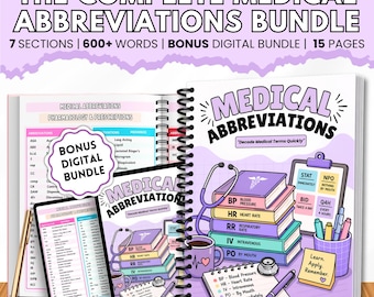 Medical Abbreviations for Nursing Students | 600+ Terms Cheat Sheet, Clinical & Pharmacology Notes, NCLEX Prep PDF + Book, Free PDF Gift