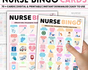 Nurse Bingo Game Printable | Nursing School Review Activity | Nursing Student Classroom Game PDF | Instant Download