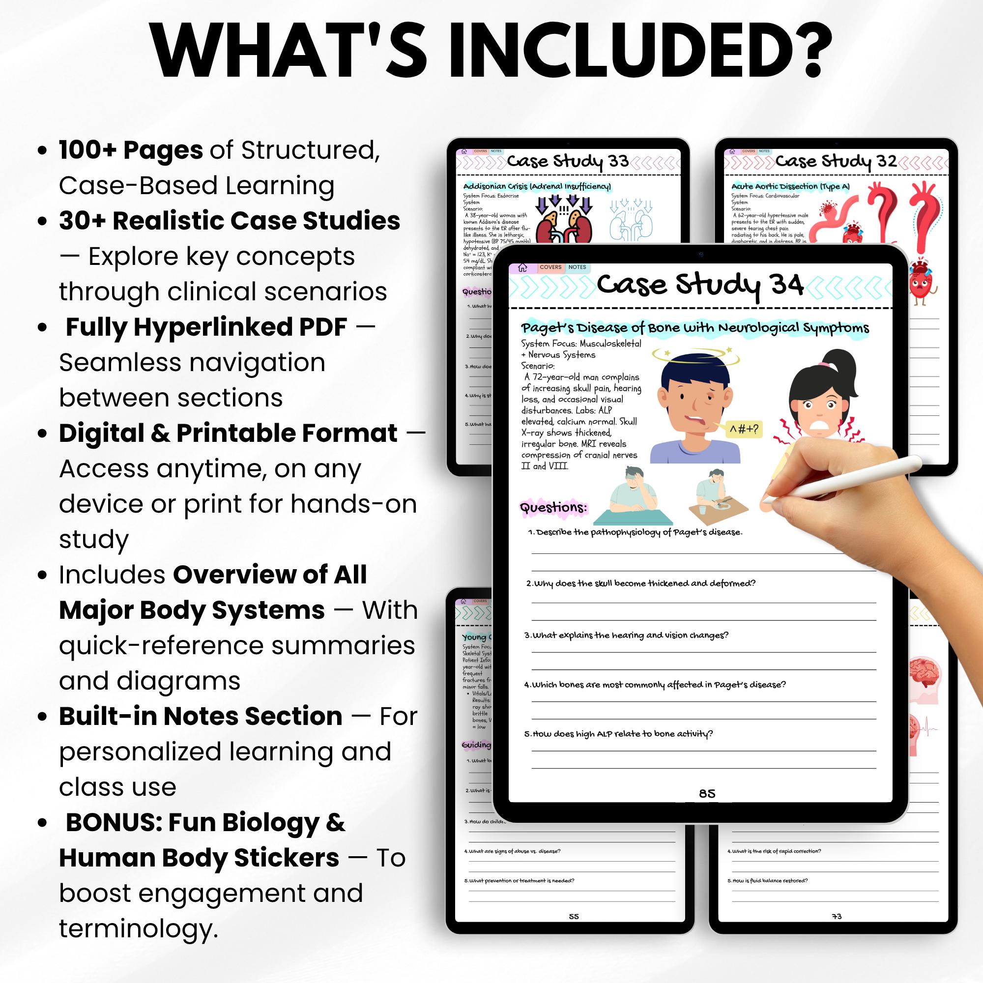 Anatomy & Physiology Case Study Workbook, Bonus Covers, Hyperlinked Pdf ...