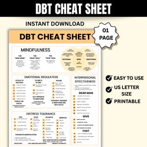 DBT Spickzettel: Emotionale Regulation & Bewältigungsfähigkeiten (Digitaler Download)