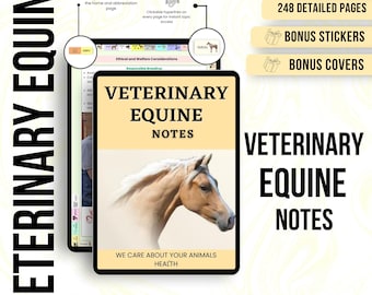 Equine Veterinary Notes Bundle Hyperlinked, Equine Medicine Notes, UPDATED 2025-26, Equine Vet Study Material, Horse Anatomy Study, Vet Tech