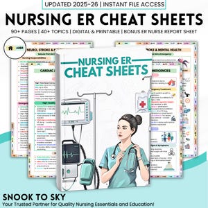 救急室看護師チートシート：90以上の救急リファレンスガイド（デジタルダウンロード 2025-26 更新）