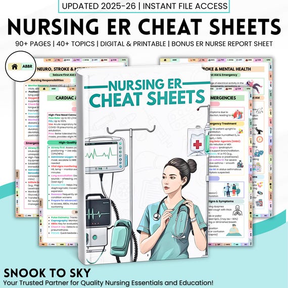 ER Nurse Cheat Sheets: 90+ Emergency Reference Guide (Digital Download 2025-26 Update)