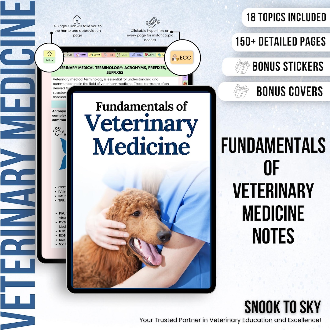 Vet Docnotes Fundamental of Veterinary Medicine Study Bundle 150+ Hyperlinked Notes ...