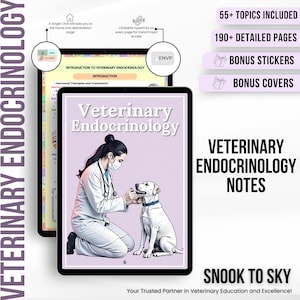 Veterinary Endocrinology Bundle Hyperlinked, Veterinary Student Gift, Veterinary Medicine Study, 55+ Topics, Instant Download