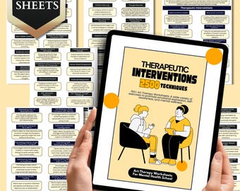 2500 Therapy Interventions, Mental Health Techniques, Therapy Cheat Sheet, Cognitive Behavioral, Digital Download, Psychotherapy Notes