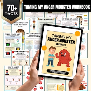 70+ Taming My Anger Monster Workbook, Anger Control for Kids, Anger Coping Skills, Anger Management, Calming Tools, Anger Control Printable