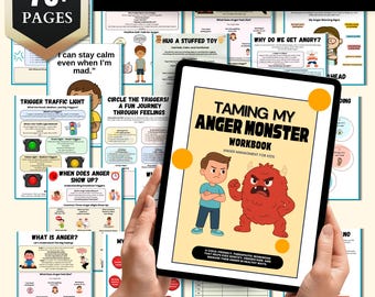 Taming My Anger Monster Workbook: Kids' Anger Management Tools (Printable & Digital)