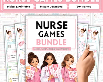 Nurse Games Bundle | 60+ Printable Nursing School Games | Nursing Trivia Activities | Nurse Classroom Games | Digital Download