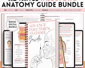 Aesthetic Nurse Injector Anatomy Guide, Facial Anatomy for Injectors, Filler Injection Study Guide, Spiral Bound Reference Book