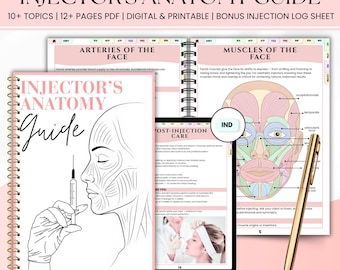 Injector’s Anatomy Guide | Aesthetic Nurse Study Guide | Bonus Injection Log Sheet | Filler Injection Anatomy | Injector Education Resource