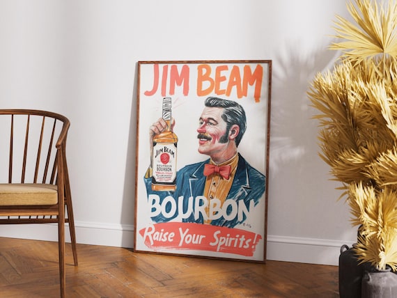 Jim Beam Whisky Poster | Jim Beam Wall Art | Vintage Whisky Poster