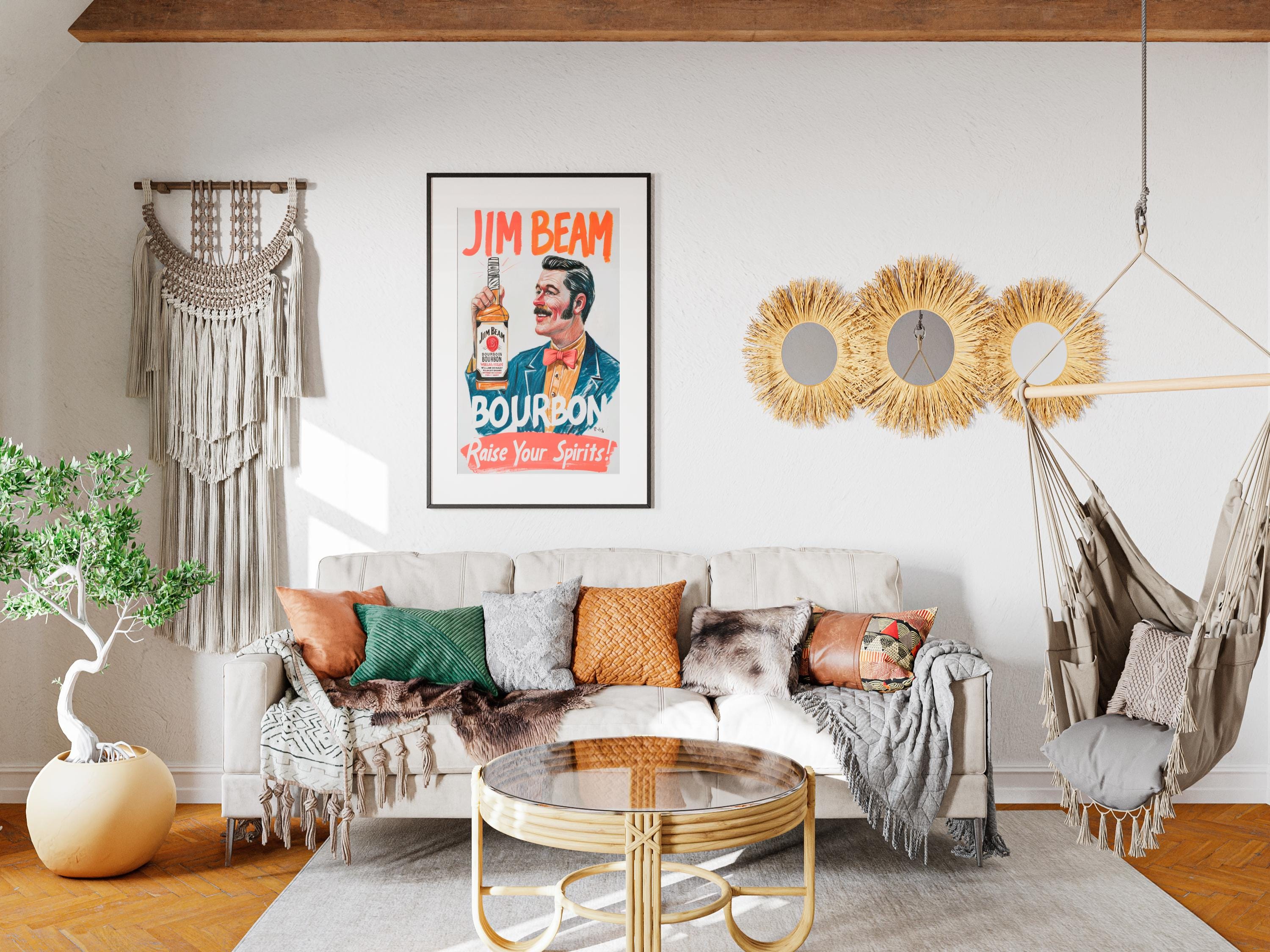 Jim Beam Whisky Poster | Jim Beam Wall Art | Vintage Whisky Poster