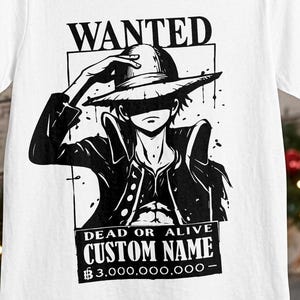 Custom Anime Wanted Poster | Pirate Hero Silhouette Art (svg, png, eps, dxf)