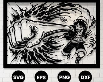 Einteiler Anime Pirate Hero Punch Silhouette Schnittdatei (svg, png, dxf, eps)