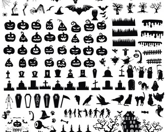 Halloween SVG Bundle, gruselige Cut Files (140+ Designs) (svg, png, eps) (Instant Download)