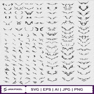 Paquete de diseños SVG de tatuajes neotribales, diseños geométricos étnicos (descarga digital)