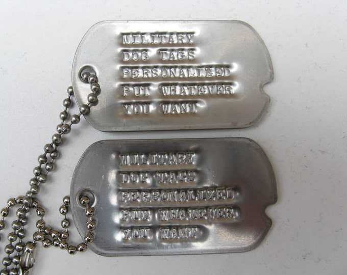 Genuine Custom Notched Military Dog Tag Set Made With WWII Etsy