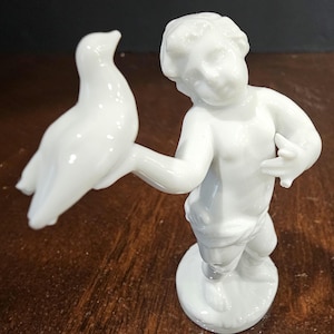 Ginori Capodimonte Little boy/Cupid with Dove Made in Italy & 2 Delicate Little Girl Angels made in West Germany by Goebel Sacrart. Choose!