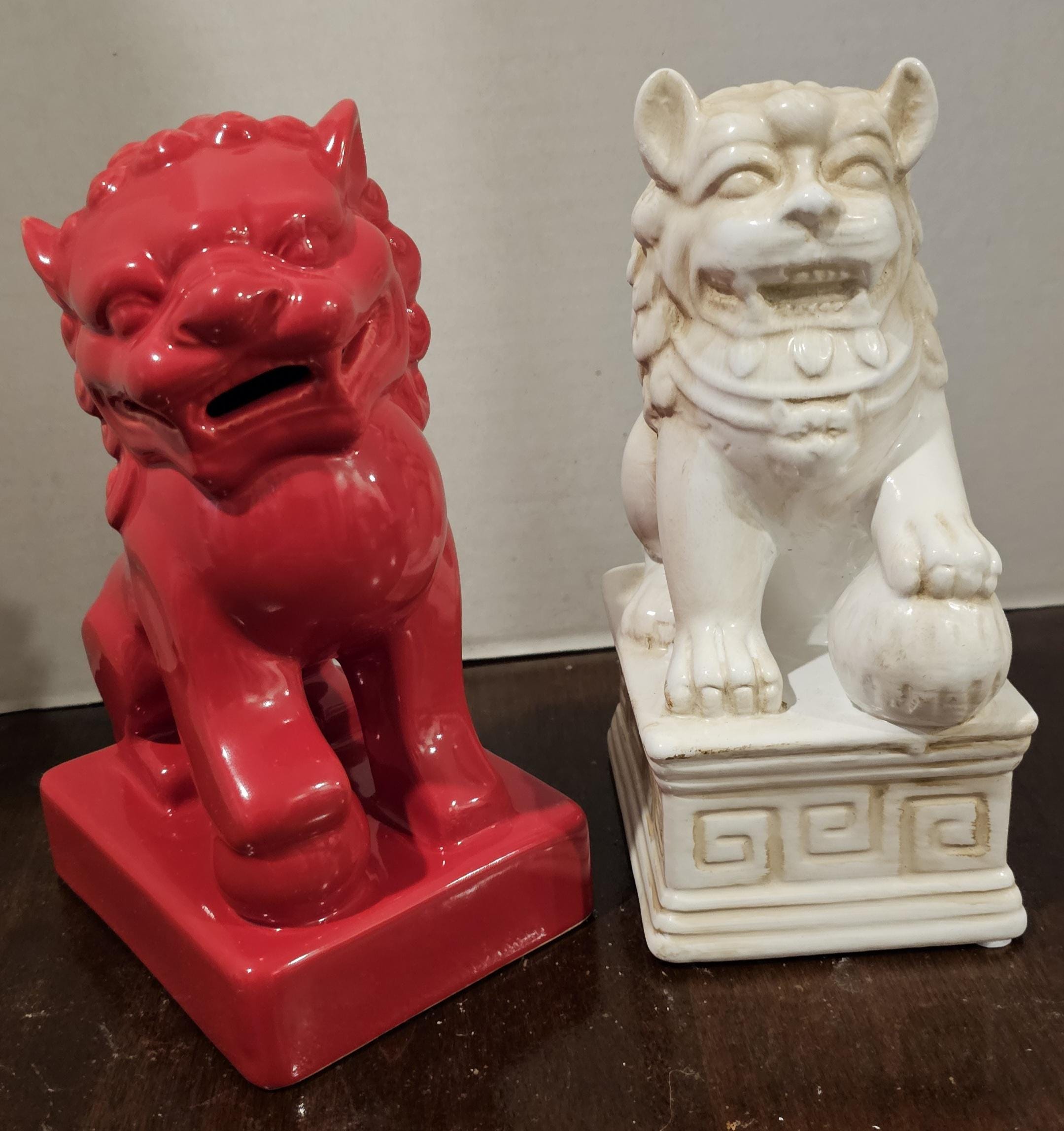 Vintage Porcelain Foo Dogs - Etsy