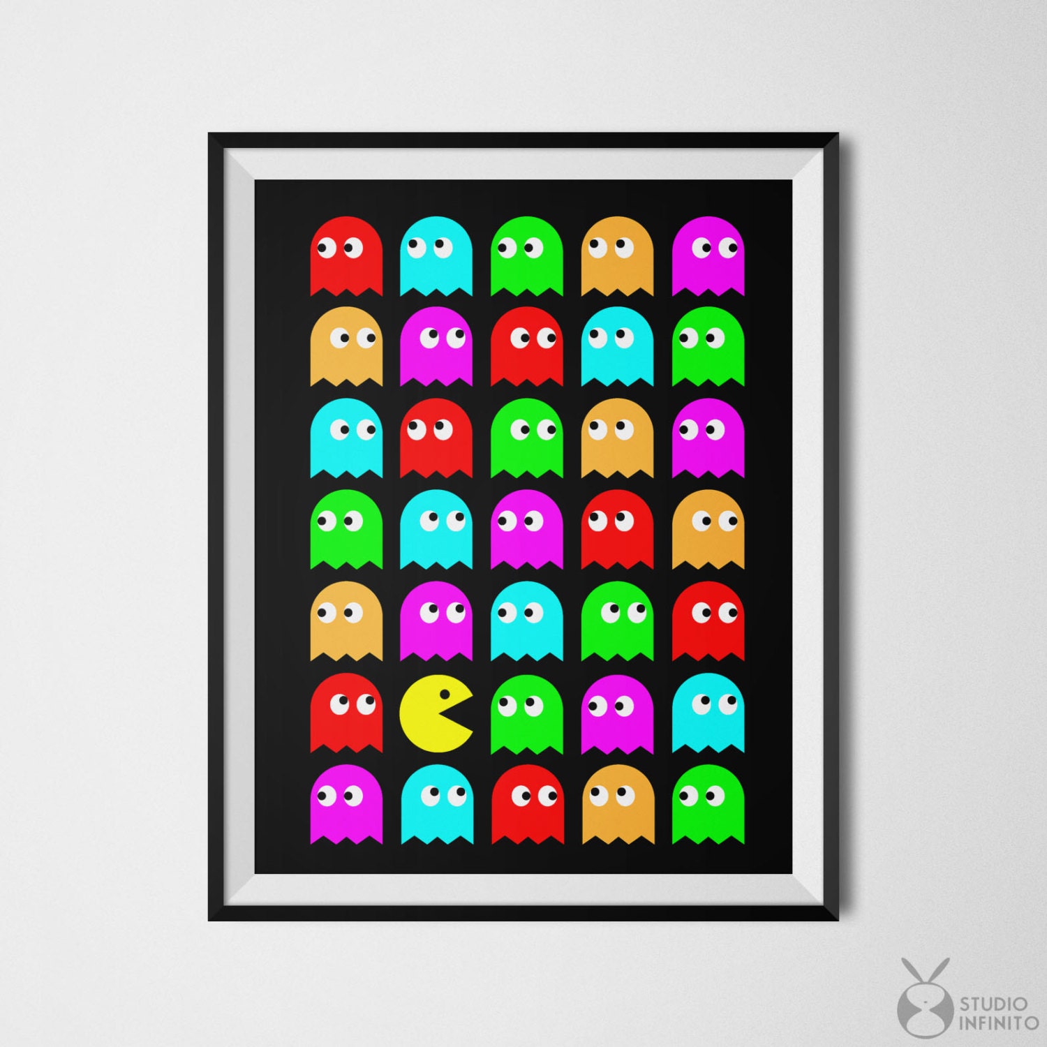 Pac Man Pac Man Print Video Game Art Pac Man Artwork | Etsy