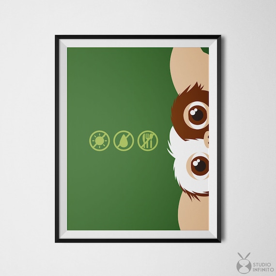 Reproduction safety information advertising Wall art. poster Gremlins