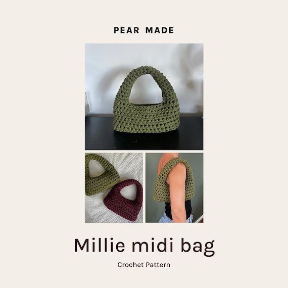 Millie Midi Crochet Bag Pattern (with Video Tutorial) – Beginner-Friendly T-Shirt Yarn Bag