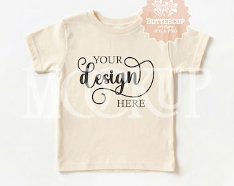 Bella Canvas 3001T Mockup Natural, Flat lay Simple Kids T-Shirt Mockup, Toddler, Baby, TShirt Mockup, Gender Neutral Bella Canvas Mockup