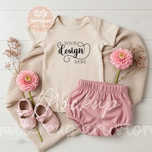 Baby Bodysuit Mockup, Natural Bodysuit, Fall Mockup Boho Mockup, Baby Girl Mockup, Newborn Infant Rabbit Skins 4400 Style Bodysuit Mockup