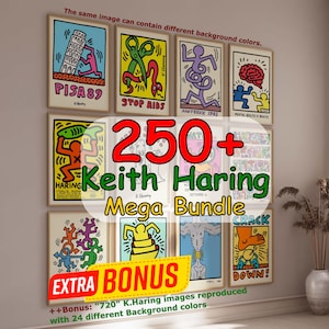 250+ Keith Haring Posters | Digital Download Art Collection | Pop Art Wall Decor | Iconic Retro Prints | Urban Street Art | Instant Download