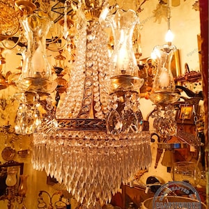 Crystal Brass Chandelier – French Empire Style – Handcrafted Elegance