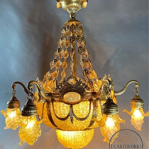 French Louis XVI Style Chandelier in Bronze and Crystal-Made to Order