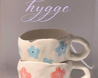 Handmade Ceramic Flower Mug: Unique Pinch Pot Coffee Cup