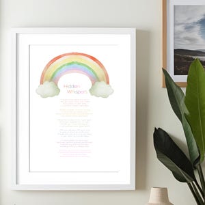 Regenbogen Erinnerungskind Gedicht | Fehlgeburt, Totgeburt, Kind & Säugling Verlust | Erinnere dich an mich | Trauer Erinnerung Gedicht | A4 + US Letter
