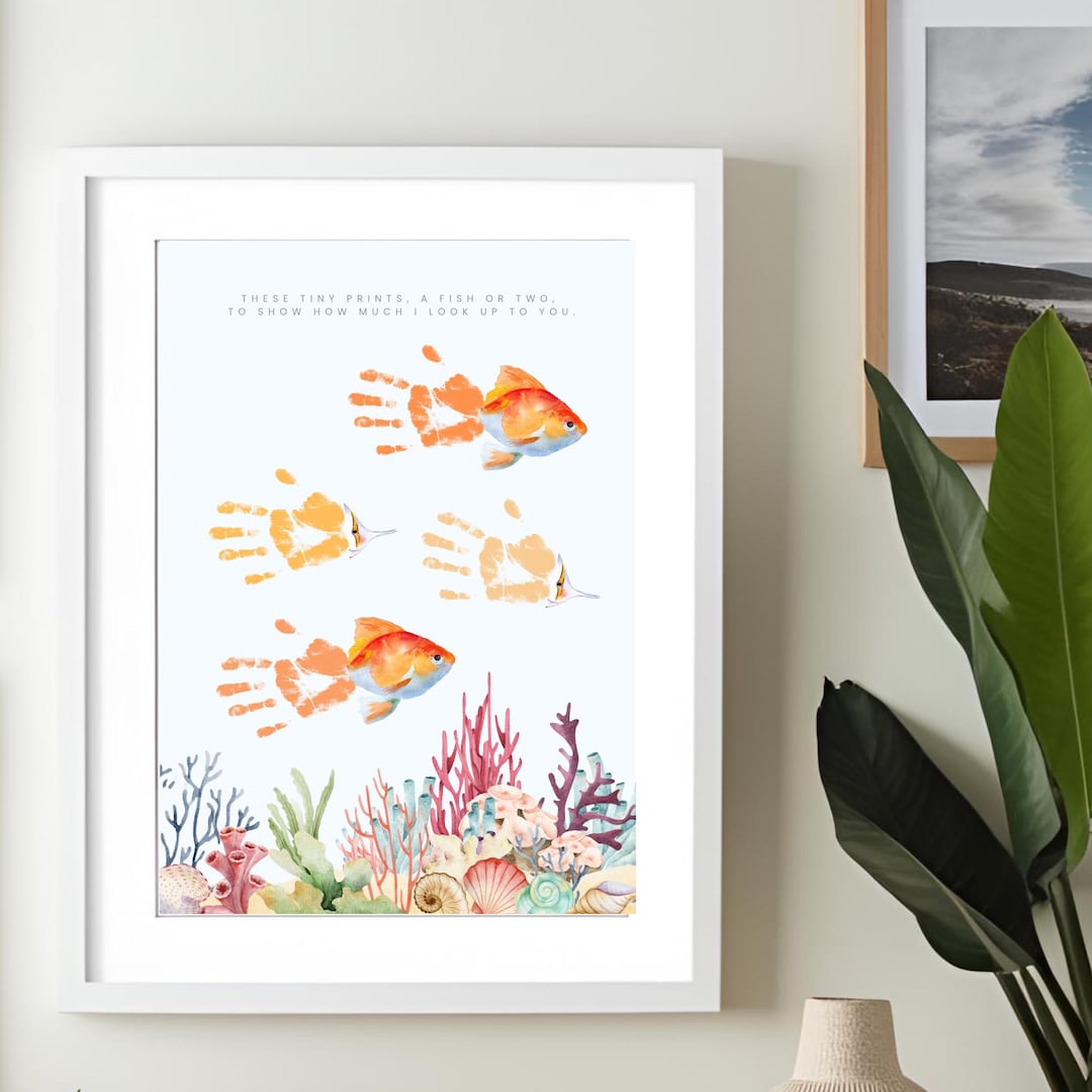 Handpring Rief Underwater Coral Reef First Father's Day Handprint Craft | Personalised ...
