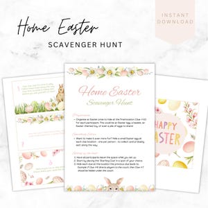 Home Easter Scavenger Hunt for Kids | 10 Fun Clues, Answer Key & Instructions | Printable Easter Game | A4 + US Letter