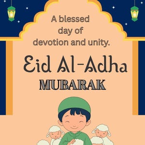 Cartões de Eid ul-Adha | Lindos cartões islâmicos de Eid para imprimir | Download digital de Qurbani Mubarak | Conjunto de cartões de Natal muçulmanos | Decoração de Eid ul-Adha