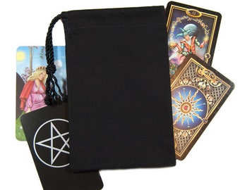 Black Tarot Bag - Different Sizes & Cord Colors