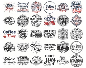 Coffee Quotes SVG Bundle, Funny Cafe Clipart, Coffee SVG Bundle, Coffee Quotes, Drink Lover Shirt Design, Cut Files (Digital Download)