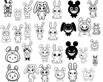 Kawaii Labubu Clipart Bundle, Labubu SVG Bundl, Labubu Kawaii Svg, Cute &Quirky Kawaii Character Clipart for Cricut svg (Digital Download)