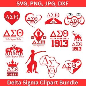 Paquete de imágenes Delta Sigma Theta Svg DFX PNG, clipart AEO de 1913, archivo de corte Delta 1913, Svg de hermandad griega, Sigma Theta, logotipo Dst, paquete de letras griegas