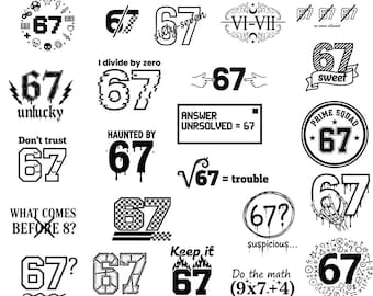 6 7 Meme Hands SVG Bundle, Funny Viral Clipart (Digital Download)